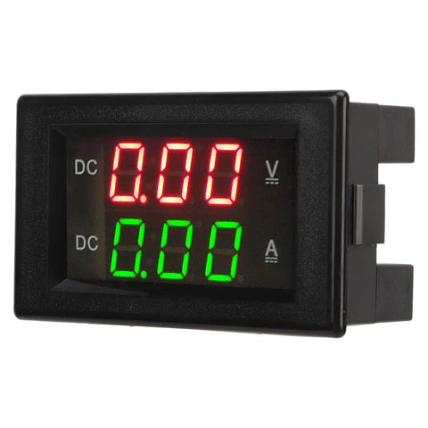 Killer Heavy Duty Dual Digital Display DC Voltmeter And Ammeter Combo Reading 0 To 300V Up To 50A IP67 Weatherproof power monitor with dual display.