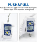 500N Digital Push Pull Force Gauge Portable Meter With Auto Backlight LCD And Four Units N Kg Lb Oz Comes In Rock Solid Storage Case Auto Power Off Buzzer Alarm Battery Included Pro Grade Precision For Testing, handheld push-pull force gauge with hook attachment