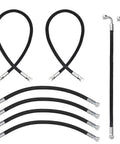 Front Loader Hydraulic Hoses Kit For Kubota LA350A LA401 LA402 LA4021 showing eight durable black hoses with fittings