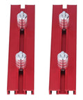 Pro Grade Woodworking Planing Stop Bench Dog Set with Aluminum Alloy Workbench Stop Clamps, two red stops with screws