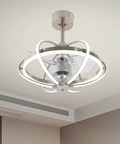 Ceiling Fan Light with Wireless Control 3 Blades Modern Ceiling Mount for featuring sleek metal design and integrated LED lights.