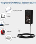 12V DC Power Adapter For Korg I3 Music Workstation 61 Key Arranger Keyboard Replacement Wall Charger Plug In Ready Low Noise Output 100 To 240V AC Input Wide Voltage DC12V Power Supply Cord Cable Battery Charger with universal compatibility for world range electronic devices including CCTV camera, tablet, router, speaker, and TV box.