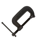 Beefy Heavy Duty C Clamp With Three And Three Quarters Inch Opening And Two And Three Eighths Inch Throat Ten Thousand Pound Clamping Force Model 104 square-head forged steel black oxide clamp