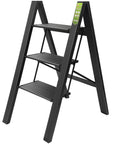 3 Step Folding Aluminum Ladder With Wide Anti Slip Pedals Portable Lightweight Step Stool For Home And Office Use Kitchen 330 Lb