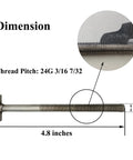 2 Pack T Bolt Stainless Steel Screw Replacement Kit, 4.8 Inch Long, Fits 194997 53108900 DEX2420JKIT Dimensions