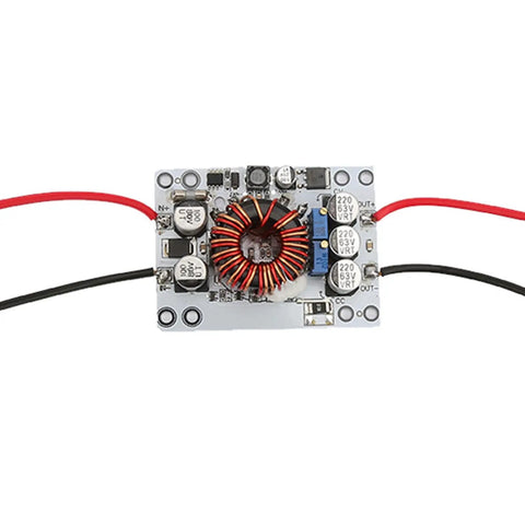 Heavy Duty 180W Dc Dc Boost Converter Module with aluminum components and adjustable settings for solar and LED use.