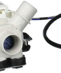 OEM Drain Pump Assembly 5859EA1004G Replacement Part For Washer Models, black finish, with wiring harness, side view