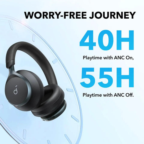 Image of Space One Active Noise Cancelling Headphones With 40 Hour Battery LDAC Hi Res Wireless Audio Bluetooth 5.3 App Control.