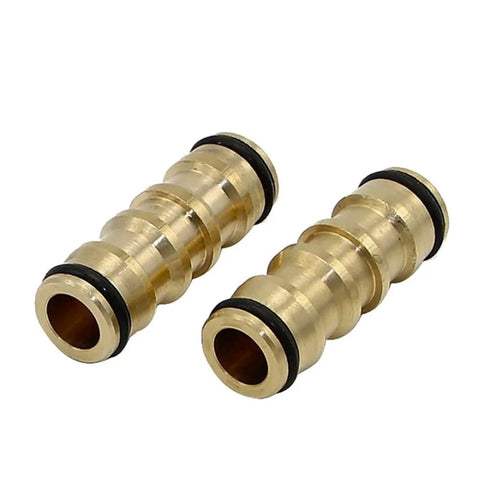 Brass Double Male Hose Connector Set For Garden And Outdoor Use, Quick Fix Hose Repair And Extension, Durable, Sturdy Fittings, 2 Pack