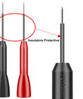 4 Pack 2mm Extended Needle Test Probes Pro Grade For Multimeters 600V 10A Non Destructive Insulation Piercing Stainless Steel