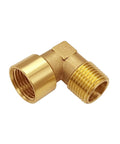 Top Shelf 2 Piece Brass Street Elbow Pipe Fitting 90 Degree 1/4 Inch Npt Male Female Connection Heavy Duty Forged Plumbing Hardware close-up view