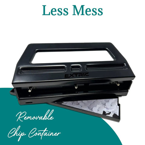 Workhorse Adjustable 3 Hole Punch for 30 Sheets Heavy Duty Steel Hole Puncher With Removable Chip Tray Precise Paper Guide