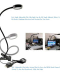 Two Pack USB Clamp Desk Lamp With 3 Color Temperatures 3000K 4500K 6000K 10 Level Dimming 48cm Gooseneck C Clip on desk setup