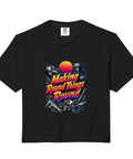 Boxy Fit Crop Top For Machinists Featuring Cool CNC Tools Vise Gauge Square Design Soft Washed Comfort Colors Tee in black.
