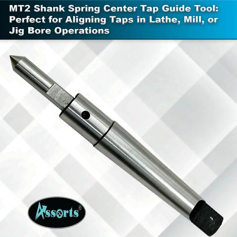 MT2 MT3 Shank Spring Center Tap Alignment Tool for threading on lathe, mill, jig bore. Aligns taps, reduces breakage.