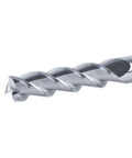 SpeTool 3-flute carbide end mill for aluminum, 3/8 in shank, extra-long 3.5 in, upcut CNC router bit, close-up view