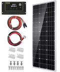 100 Watt Monocrystalline Solar Panel Kit For Off Grid Power In Homes, RVs, Boats And Cabins With 30A 12V 24V Solar Charge Controller