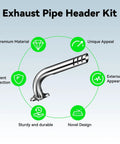 Upgrade Header Exhaust Pipe Kit For Predator 212cc 196cc 224cc Engines And GX160 GX200 Clones with high-flow steel design