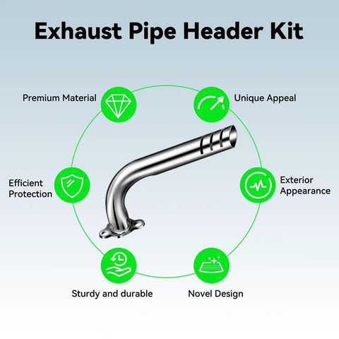 Upgrade Header Exhaust Pipe Kit For Predator 212cc 196cc 224cc Engines And GX160 GX200 Clones with high-flow steel design