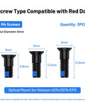 Red Dot Sight Screw Kit For M4 Mounts, 9 Pieces, 6Mm Diameter With 9.8Mm 11.3Mm And 12.8Mm Lengths, Fits Holosun 407K 507K EPS Optics
