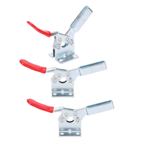 Vertical Toggle Clamp With Arrow Storage Case For Woodworking, Heavy Duty 90kg Clamping Force, galvanized iron, red handle