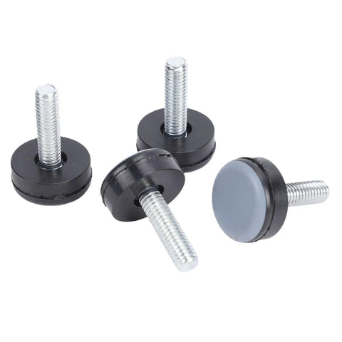 20Pcs PTFE Furniture Leveler Feet With M6 Thread For No Wobble Tables Chairs And Cabinets Anti Slip Glides shown in black and silver
