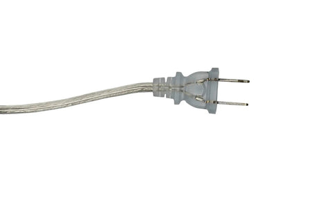 Clear Silver Lamp Cord 8 Foot Long For DIY Lamp Repair Or Replacement SPT-1 18 Gauge UL Listed Power Cord with Polarized Plug