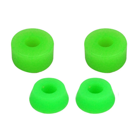 Green bushings from Skateboard Truck Rebuild Kit With Bushings Washers And Pivot Cups For Two Trucks Premium USA Made Parts 92A Green Durometer