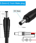 Diagram of Premium 16AWG DC Power Pigtail Cable With 2.1mm By 5.5mm Barrel Plug Male To Bare Wire Open End Power Lead.