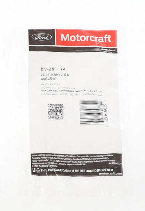 Ev261 Positive Crankcase Ventilation Valve For Ford Lincoln Vehicles packaging with part number and details.