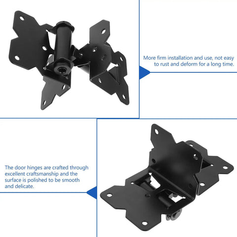 Heavy Duty Gate Hinges 2 Pack For Wooden Fences And Barn Doors Self Closing Outdoor Gate Hardware Tough As Nails