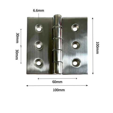 Beefy Stainless Steel Gate Hinges For Doors And Cabinets 100x100 Mm Hardware Connector Durable One Piece Mounting Hardware For Heavy Doors And Cabinets With Smooth Operation And Corrosion Resistant Finish, 100mm hinge