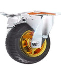 3 4 5 Inch Soft Rubber Furniture Casters with one way silent heavy duty brake wheels for office desks and carts, close-up view