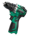 Boss Grade Brushless Cordless Drill Driver With Quick Swap Metal Keyless Chuck Twenty One Torque Levels Two Speed Switches For Smooth Handling And Zero Stress Home Fixes, green with ergonomic grip.