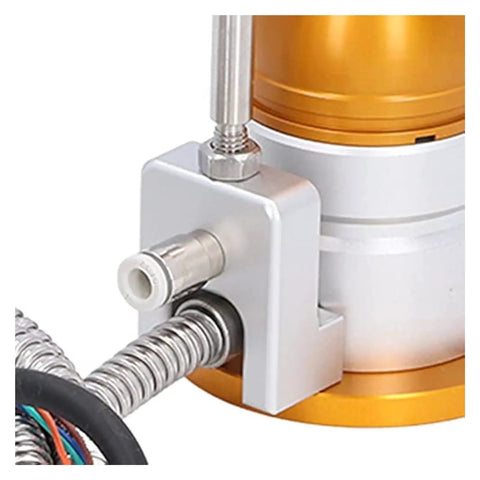 Close-up of Built Tough CNC Automatic Tool Setter with Z Axis Probe, highlighting the detailed connection and quality materials.