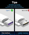 CarPlay USB charging cable connectors: Type-C flat interface on the left, Micro-USB ladder interface on the right