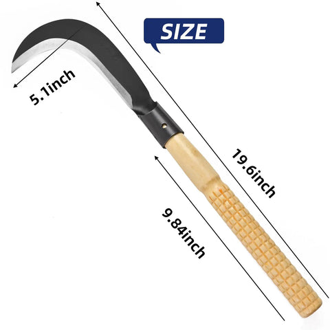 Image showing the size and dimensions of Versatile Manganese Steel Billhook Sickle Machete For Gardening And Weeding.