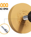 Close-up of Decal Eraser Wheel Adhesive Remover For Pinstripes, Vinyl Tapes And Stickers, Rubber Wheel For Drill