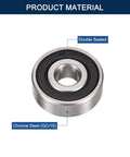 Front view of HiPicco 1614-2RS deep groove ball bearing, chrome steel, double sealed, ID 3/8 in, OD 1-1/8 in