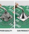 Comparison of poor quality solder joint and 3 Pack Solder Wire 0.6mm 27g 63 37 Tin Lead Rosin Core For Electronics Soldering And Repairs