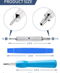 All In One Doorbell Screwdriver Replacement Kit With Double Ended Torx T6 T15 And 20 Security Screws For Battery Change And WiFi Password Reset Fits All Video Doorbell Models Easy Install And Secure Removal, showing product sizes and bits.