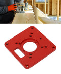 Heavy Duty Aluminum Router Table Insert Plate For Woodworking, Built Tough Universal Design, Easy Bit Access, Red Base Plate