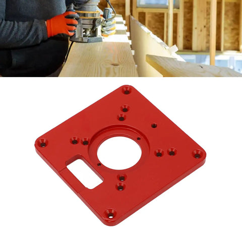 Heavy Duty Aluminum Router Table Insert Plate For Woodworking, Built Tough Universal Design, Easy Bit Access, Red Base Plate