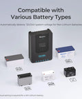 20A Mppt Solar Charge Controller With Auto 12V 24V Detection and Clear LCD Readouts for various battery types on display.