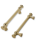 Set Of Ten 4 Inch Center Hole Brushed Brass Cabinet Pulls solid heavy duty cabinet hardware handle for kitchen cabinets dressers drawers