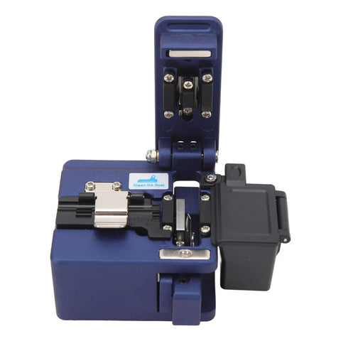 High Precision Machined Aluminum Alloy Fiber Cleaver With Automatic Return Cutter And 3 In One Fixture, close-up view of compact cutting tool.