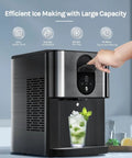 Party Ready Nugget Ice Maker For Countertop With 44 Lbs Per Day dispensing ice into glass