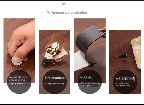 Performance presentation of Peel And Stick Vinyl Floor Planks Self Adhesive Wood Look Tiles showing durability features.