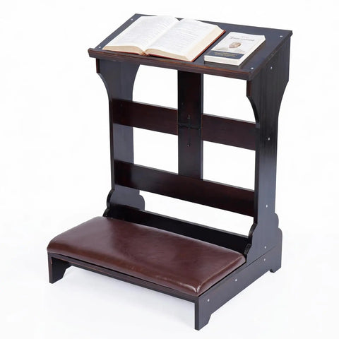 Solid Pine Wood Prayer Bench Kneeler With Cushioned Seat For Home And Church Use Durable Comfortable Kneeling Altar Stool