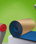 Game Changer Soundproof Acoustic Panels Cut From Dense Cotton Foam For Home Studios And Drum Rooms In Dark Gray To Neutralize Noise And Keep Your Tracks Tight, featuring rolled blue and red foam.